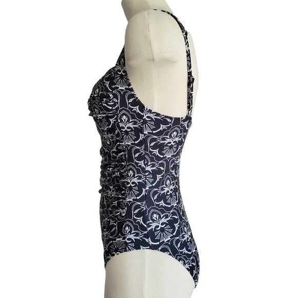 Bond-Eye Australia Navy Blue and White Print Swimsuit Size 4 - Picture 2 of 16